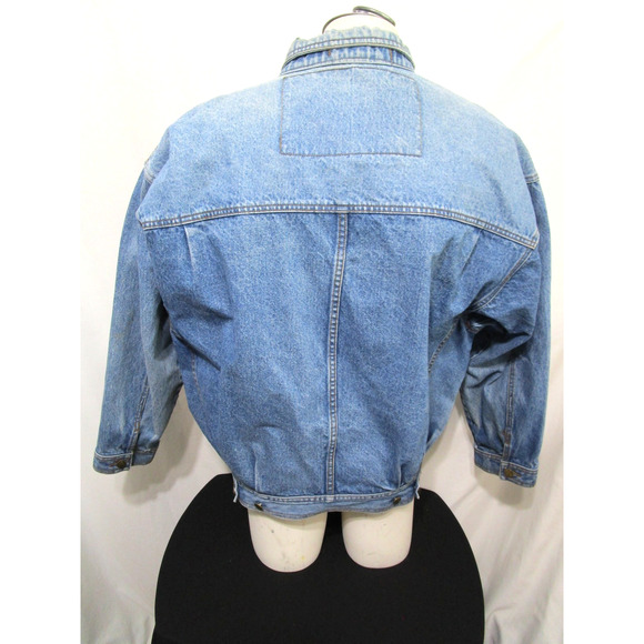 VTG 80s-90s Un Bleu Choix Oversize Denim Jacket Men Sz S - Picture 10 of 12